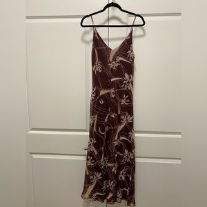 Vintage Neha strapless print sheer dress with lining size large